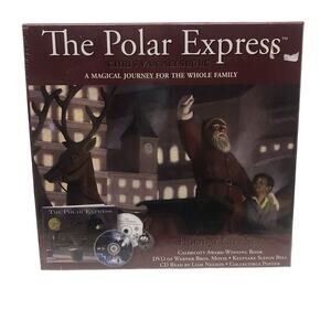 New The Polar Express Holiday Gift Set DVD CD Book & Santa Sleigh Bell Sealed